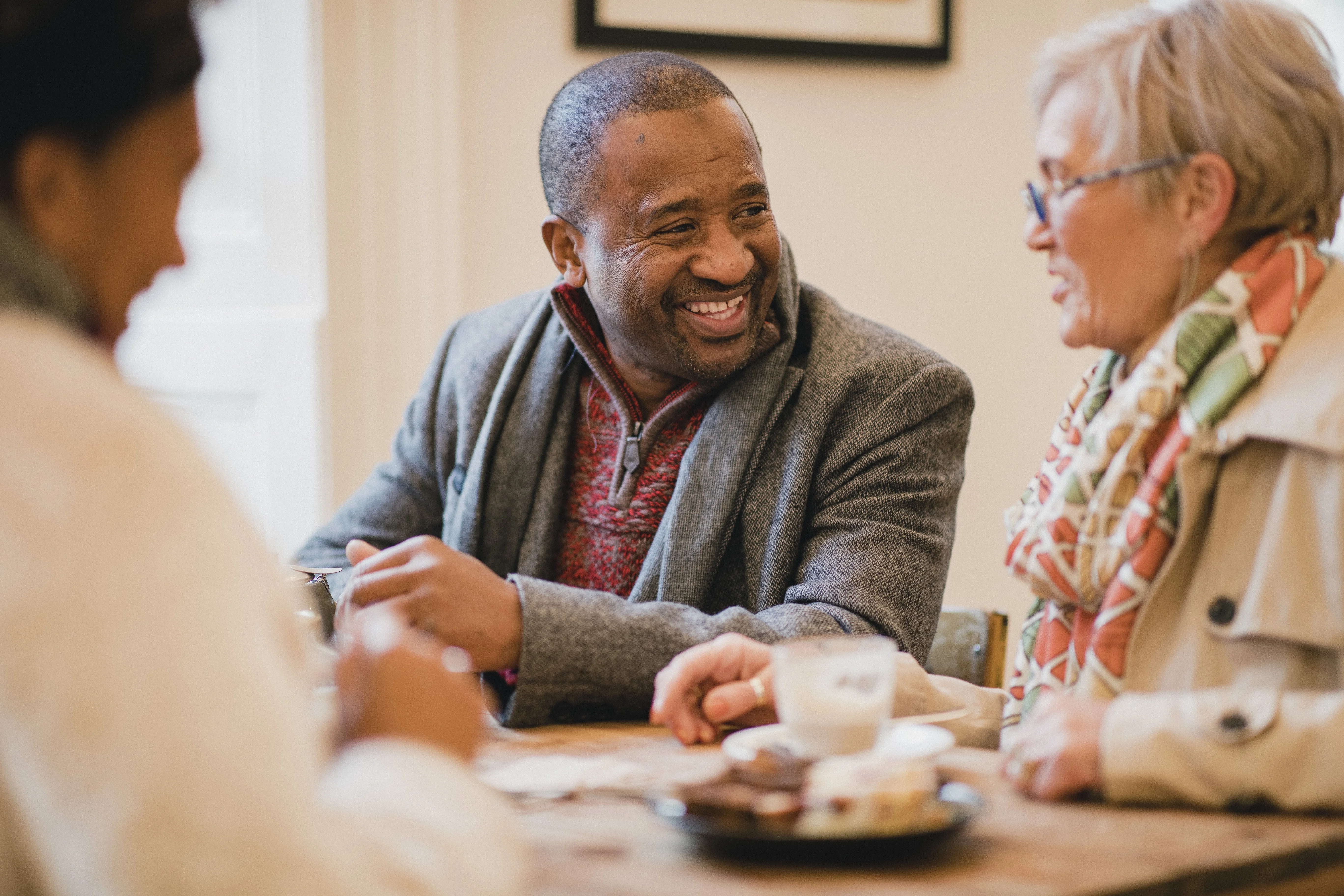 a man and a woman having a conversation