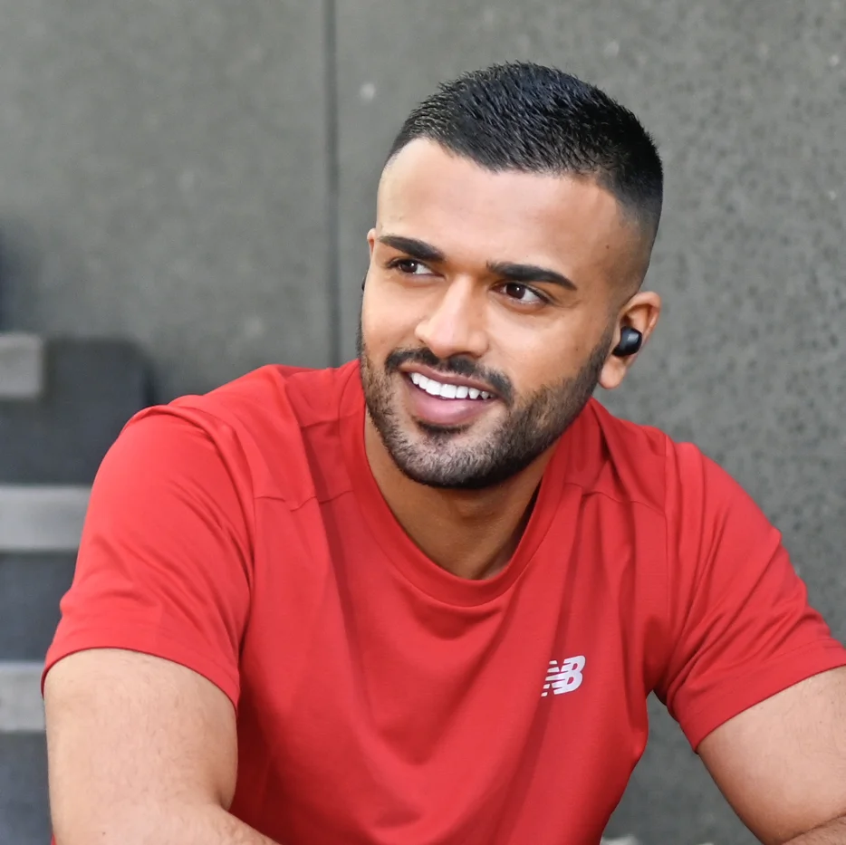 a man smiling for the camera