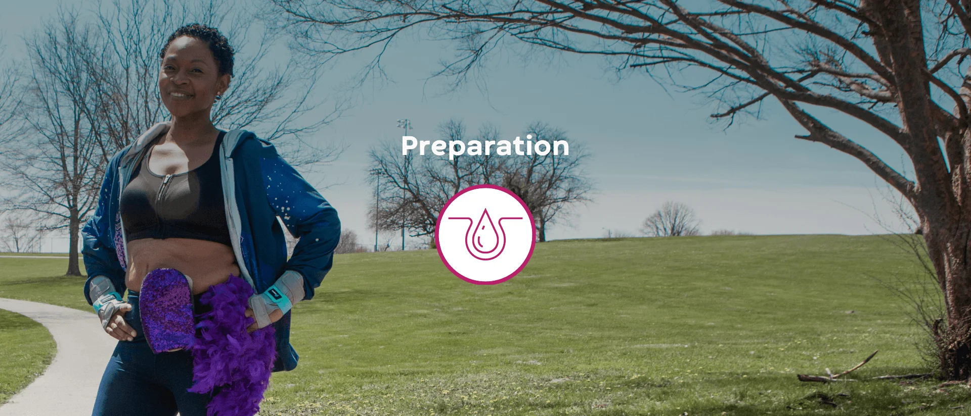 a smiling woman on a path