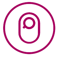 Icono con una conexión segura entre la bolsa y la piel