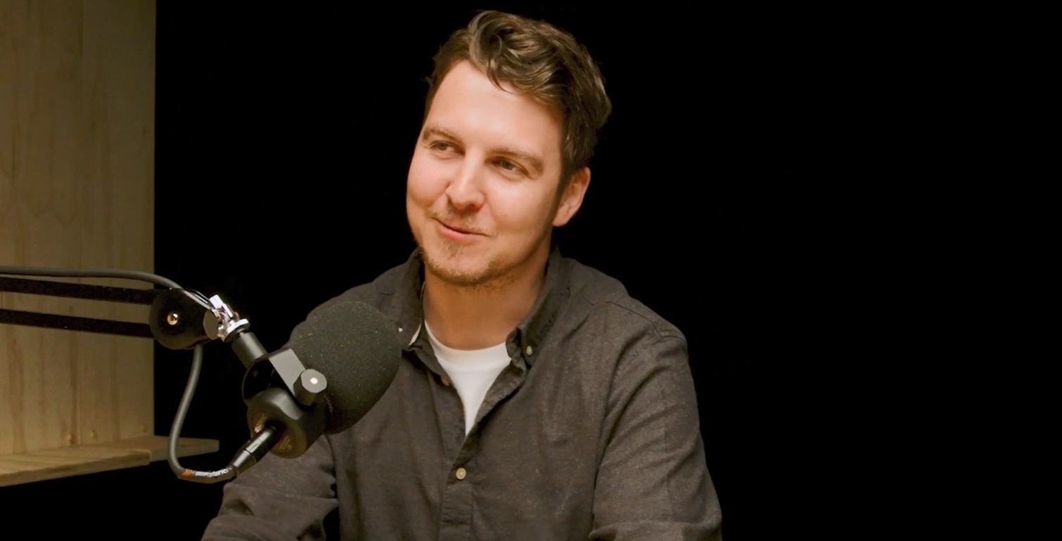 a man with a microphone