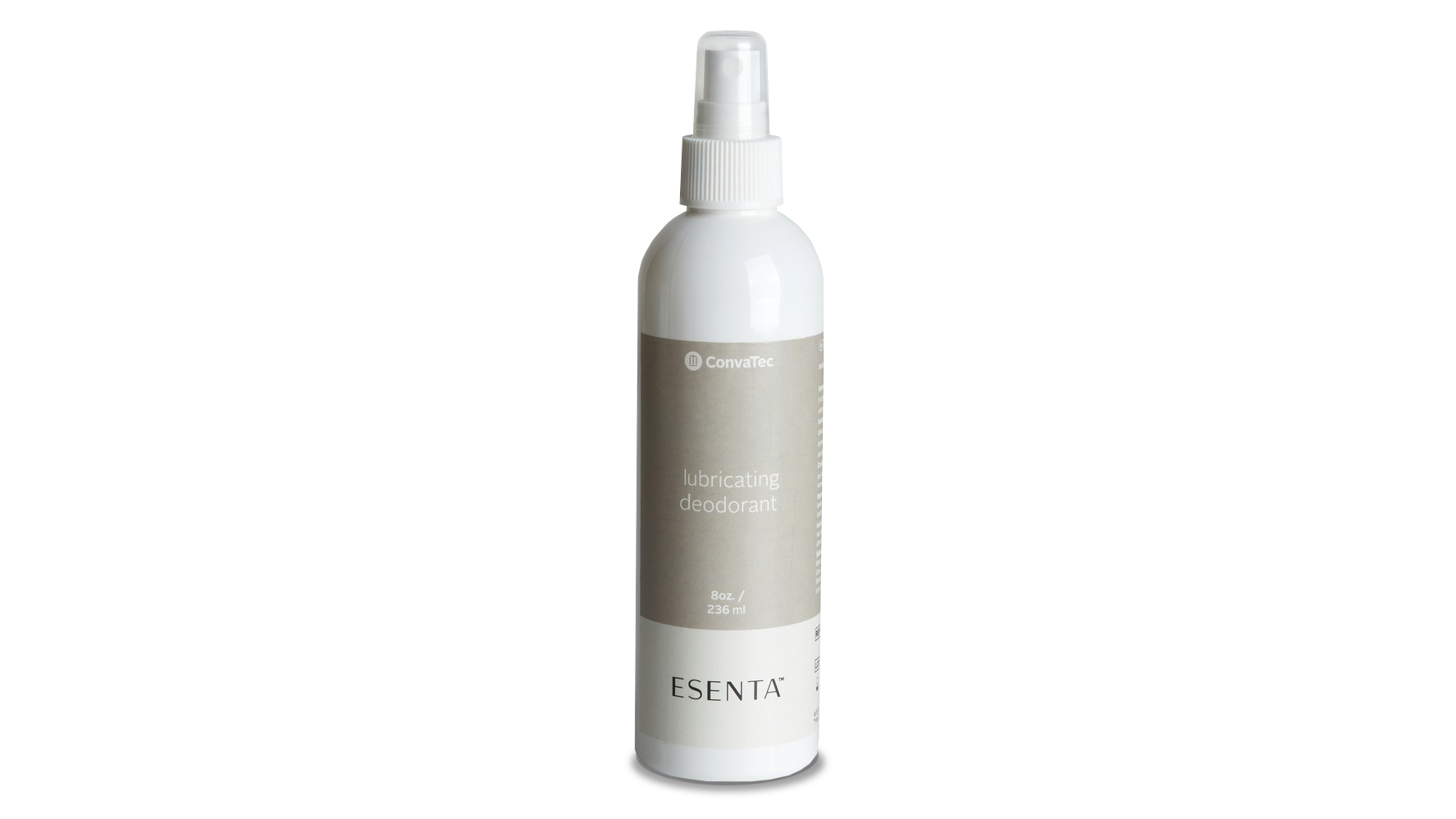 a white bottle with a white cap